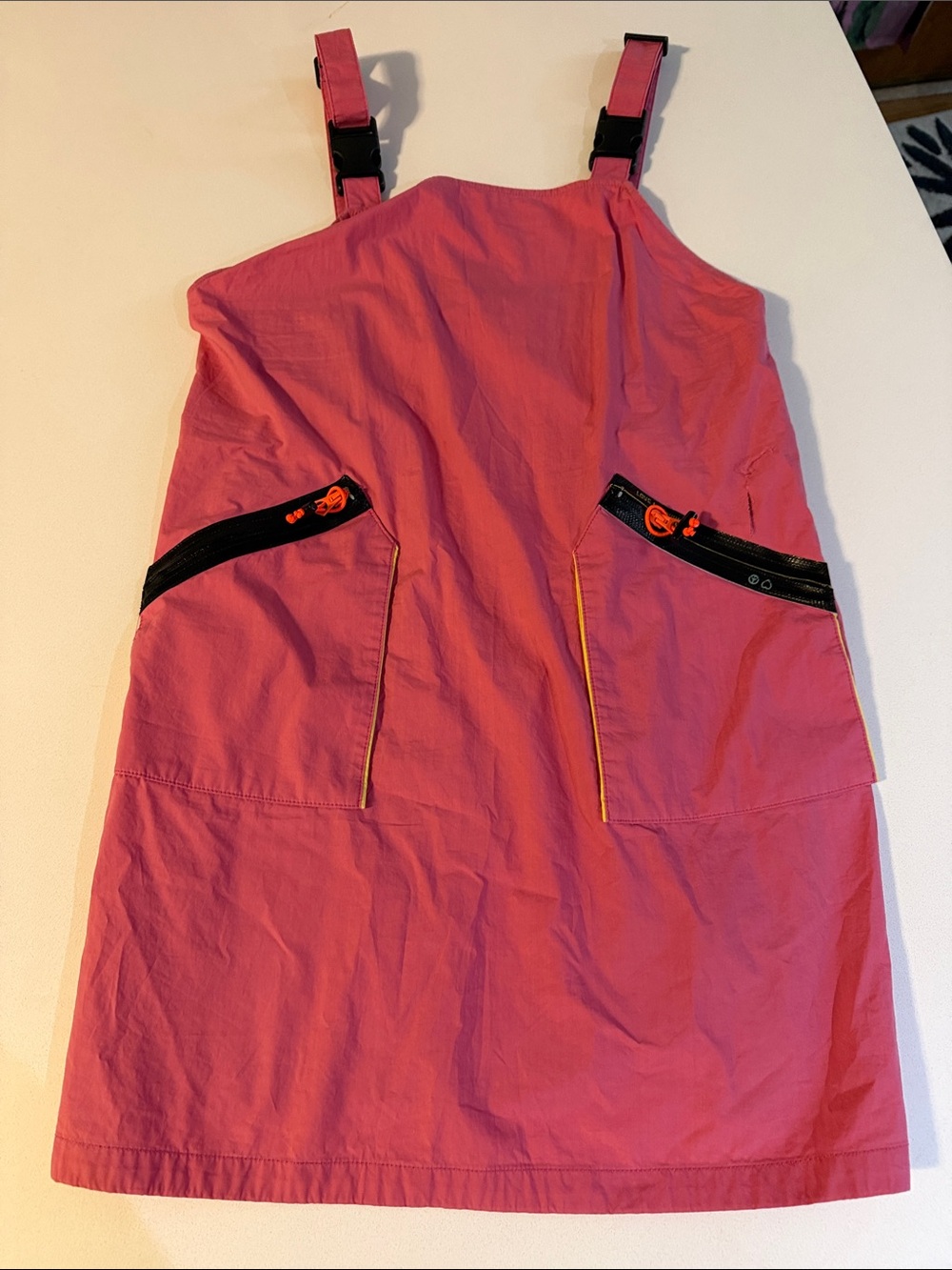 Vintage Moschino Hot Pink Lined Dress with Branded Zipper Pockets